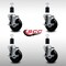 Service Caster 4'' SS Soft Rubber Swivel 1-1/2'' Expanding Stem Caster Set with Brake, 4PK SCC-SSEX20S414-SRS-TLB-112-4 - alternate 4